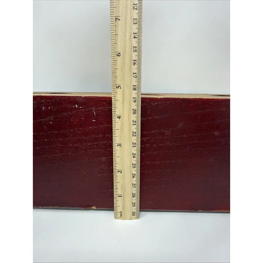 Vintage Plum Solid Wood Heart Cut Out Wall Shelf With 3 Pegs Granny Core 21